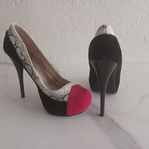 Charlotte Russe Elegant Black and Red Stiletto Heels